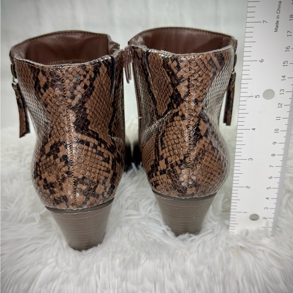Lane Bryant Brown Snake Texture Ankle Boots - Picture 4 of 7